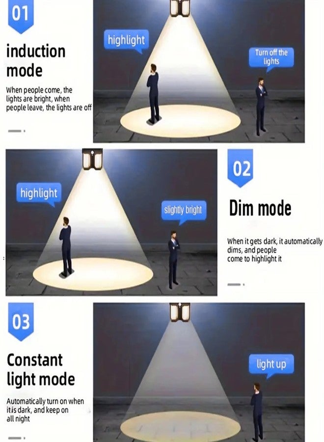 ELEXIQ 1Pcs Solar Wall Lamp Outdoor Waterproof Up and Down Luminous Lighting, Solar LED Wall Light Induction Lamp Villa Garden Lights Yard Patio Fence Lamps (Double - Light, 1) - Image 4